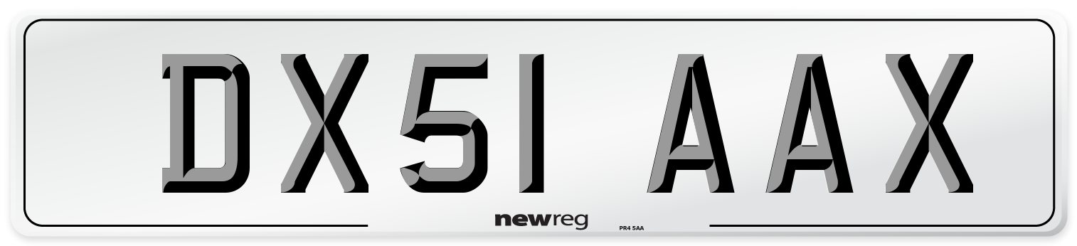 DX51 AAX Number Plate from New Reg